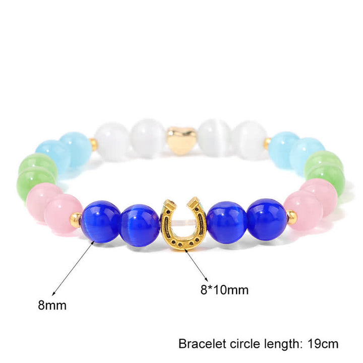 Olivenorma Natural Stone Metal Horseshoe Accessory Beaded Bracelet - image 13