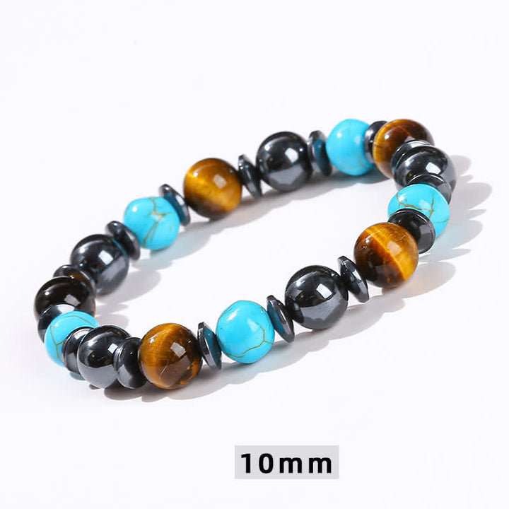 Olivenorma Tiger Eye Hematite Turquoise Beaded Bracelet - image 5