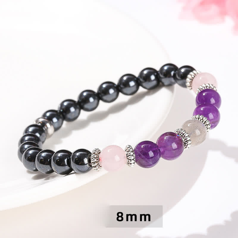 Olivenorma Amethyst Hematite Rose Quartz Labradorite Beaded Bracelet - image 5