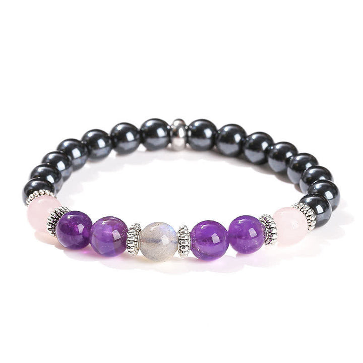 Olivenorma Amethyst Hematite Rose Quartz Labradorite Beaded Bracelet - image 3