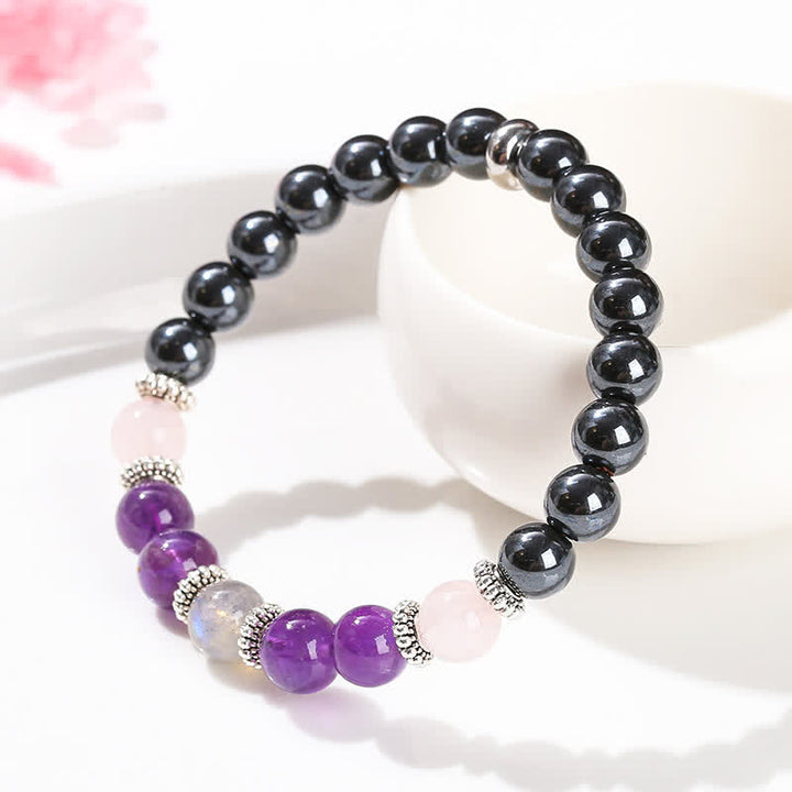 Olivenorma Amethyst Hematite Rose Quartz Labradorite Beaded Bracelet - image 4