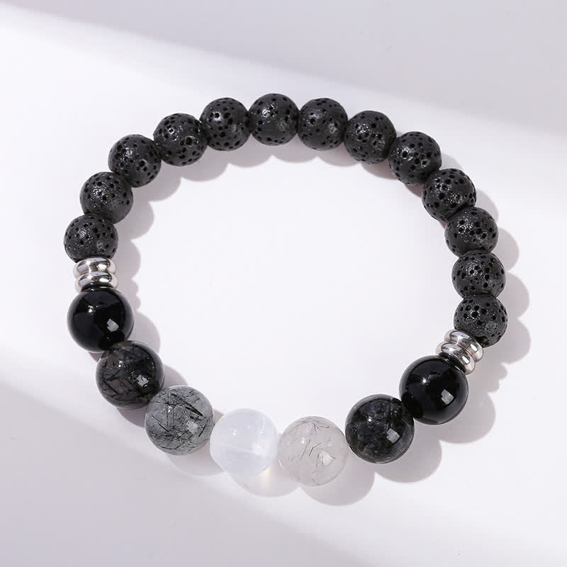 Olivenorma Black Quartz Rutilated Beaded Bracelet - image 4