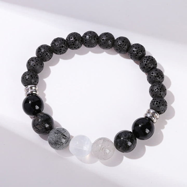 Olivenorma Black Quartz Rutilated Beaded Bracelet - image 4