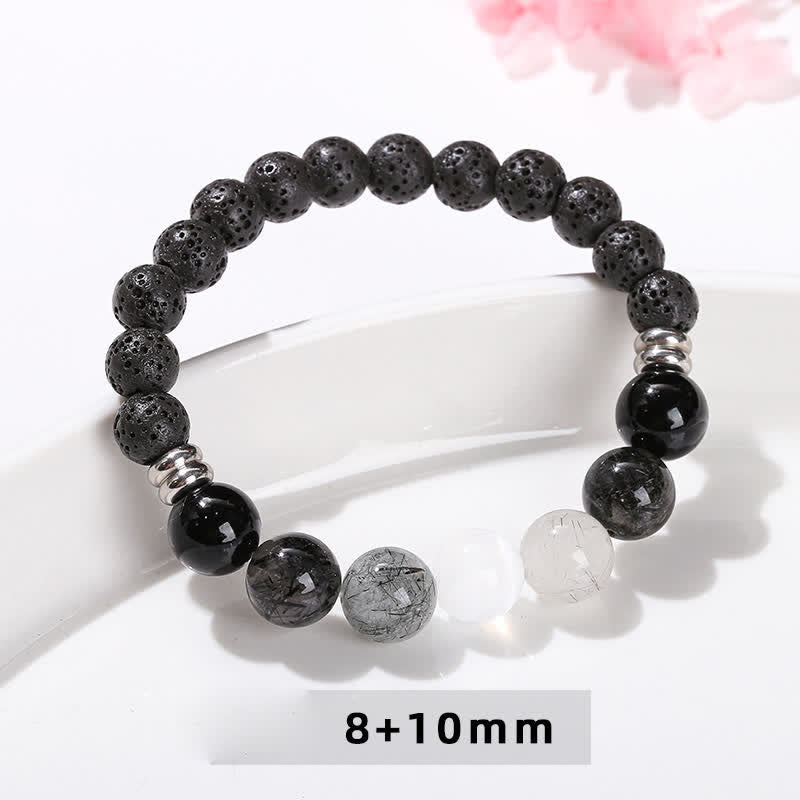 Olivenorma Black Quartz Rutilated Beaded Bracelet - image 5
