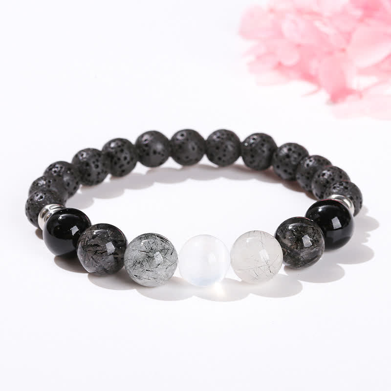 Olivenorma Black Quartz Rutilated Beaded Bracelet - image 2