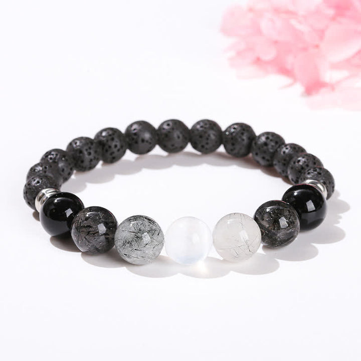 Olivenorma Black Quartz Rutilated Beaded Bracelet - image 2