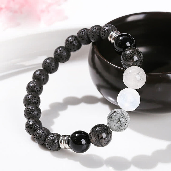 Olivenorma Black Quartz Rutilated Beaded Bracelet - image 3