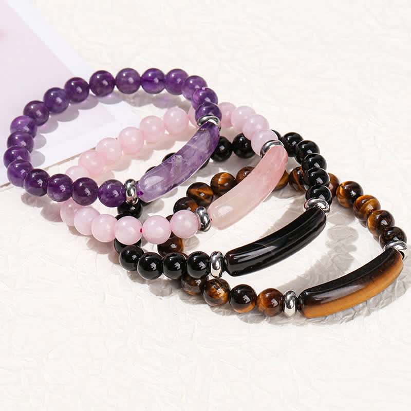 Olivenorma Natural Stone Long Crystal Beaded Bracelet - image 0