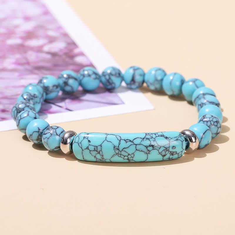 Olivenorma Natural Stone Long Crystal Beaded Bracelet - Turquoise - image 34