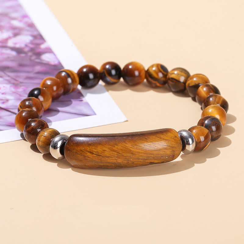 Olivenorma Natural Stone Long Crystal Beaded Bracelet - Tiger Eye - image 38
