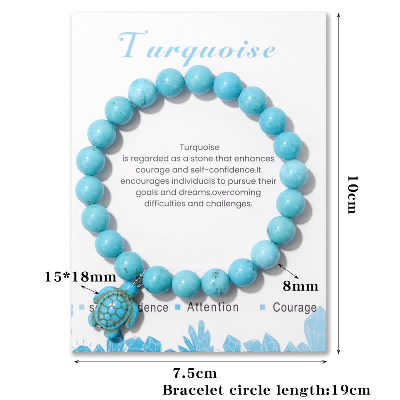 Olivenorma Natural Stone Turquoise Turtle Pendant Bracelet - image 15