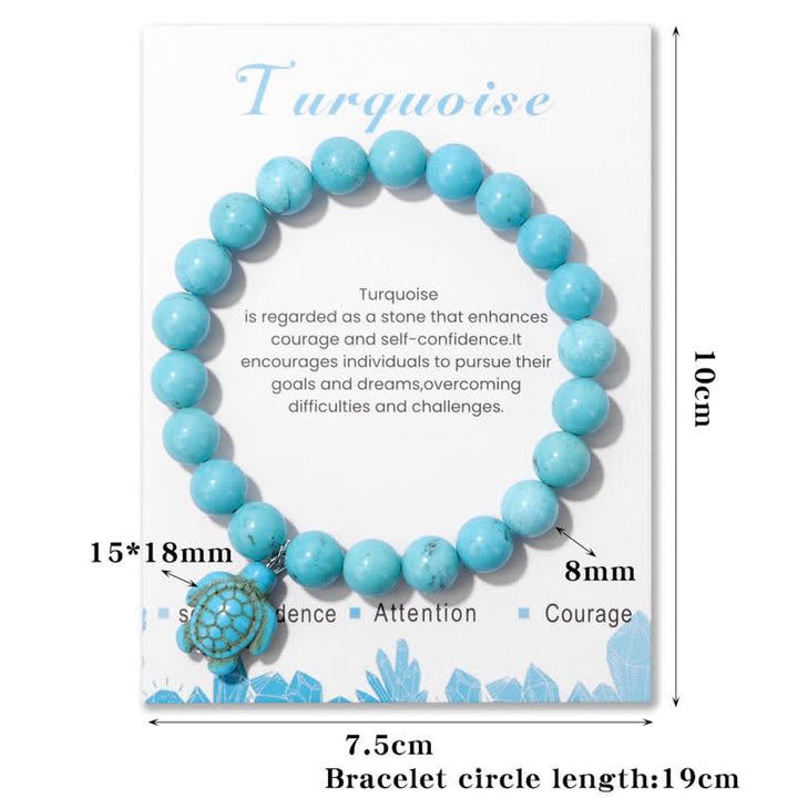Olivenorma Natural Stone Turquoise Turtle Pendant Bracelet - image 15