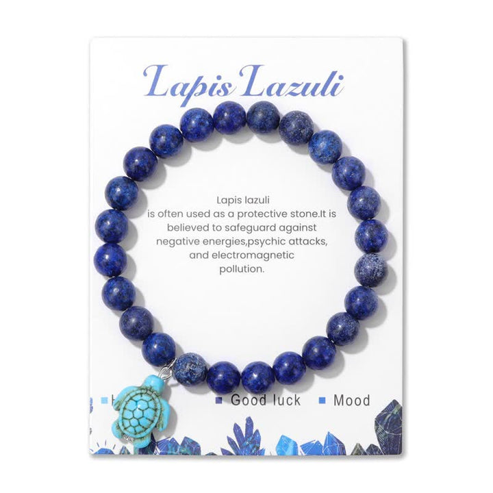 Olivenorma Natural Stone Turquoise Turtle Pendant Bracelet - Lapis Lazuli - image 13
