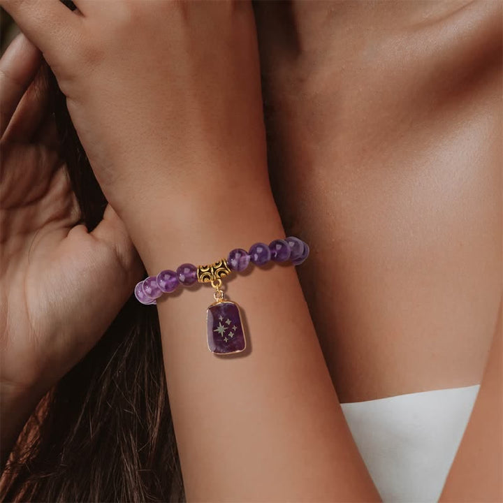 Olivenorma Natural Stone Beads Printed Pendant Bracelet - image 3