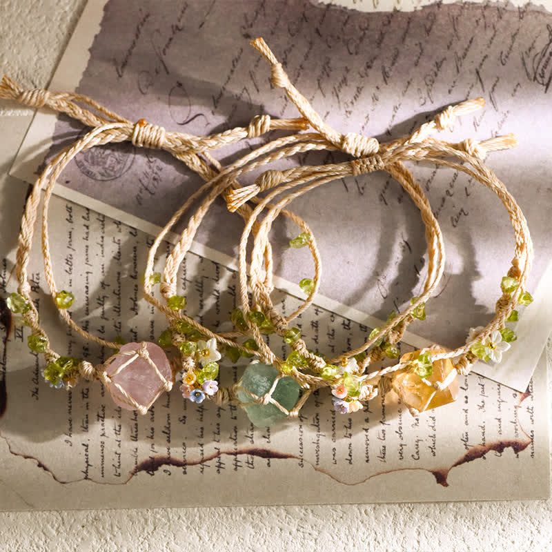 Olivenorma Natural Crystal Single Stone Braided Bracelet - image 8