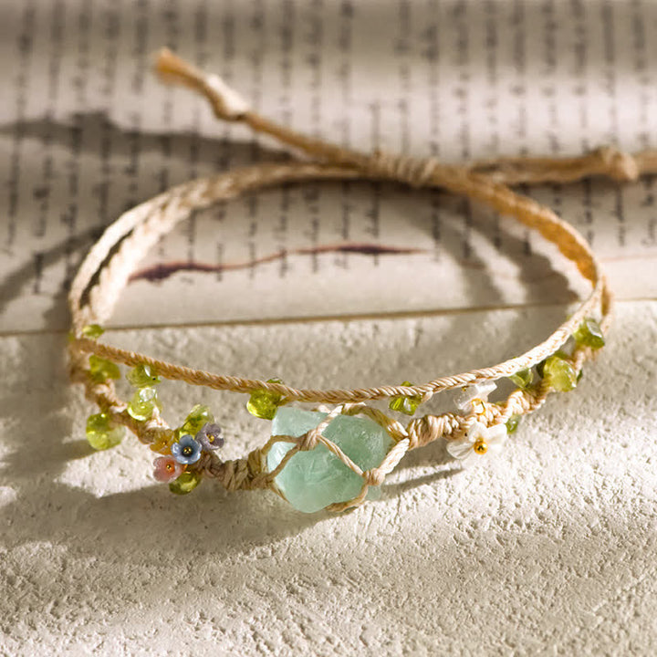 Olivenorma Natural Crystal Single Stone Braided Bracelet - Green Fluorite - image 6
