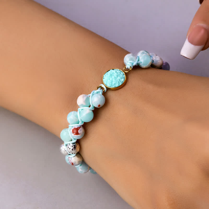 Olivenorma Natural Emperor Stone Braided Double Bracelet - image 2