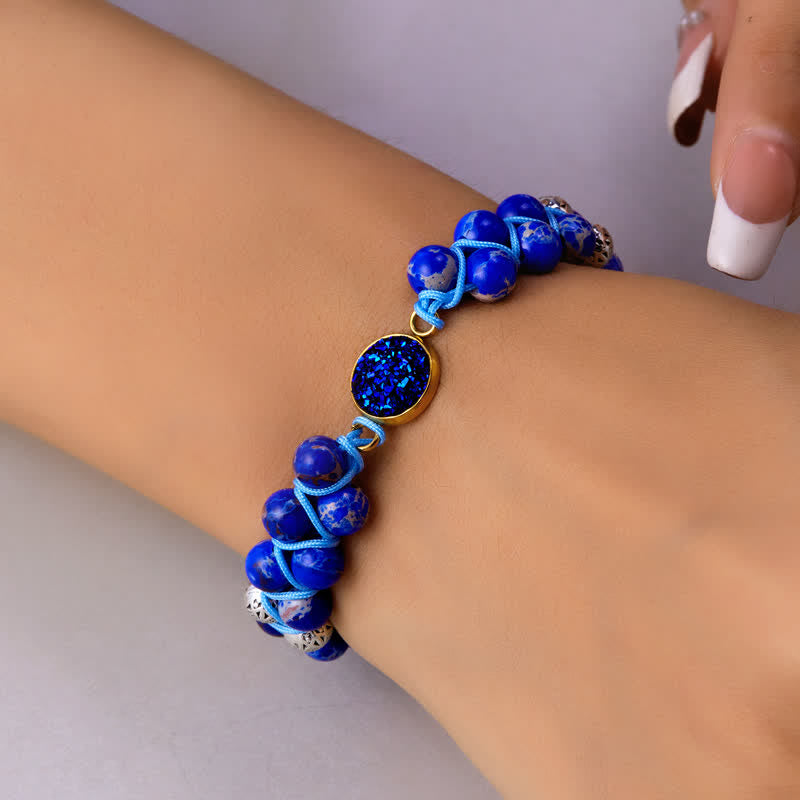 Olivenorma Natural Emperor Stone Braided Double Bracelet - image 8