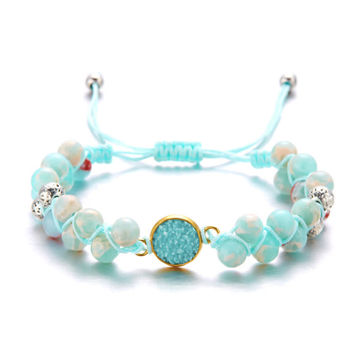 Olivenorma Natural Emperor Stone Braided Double Bracelet - Emperor Stone - image 0