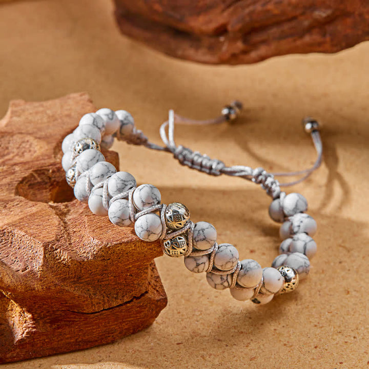 Olivenorma Natural Emperor Stone Braided Metal Bead Double Bracelet - image 9