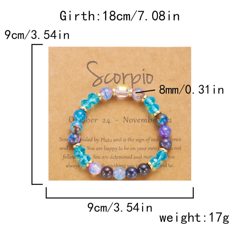 Olivenorma Colorful Natural Stone Crystal Twelve Zodiac Bracelet - image 20