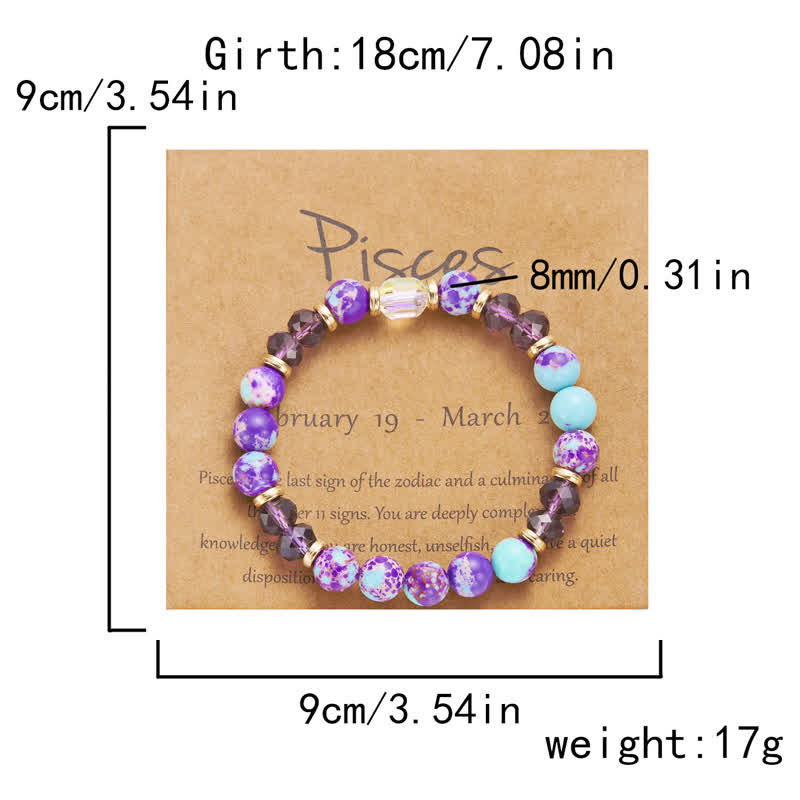 Olivenorma Colorful Natural Stone Crystal Twelve Zodiac Bracelet - image 33