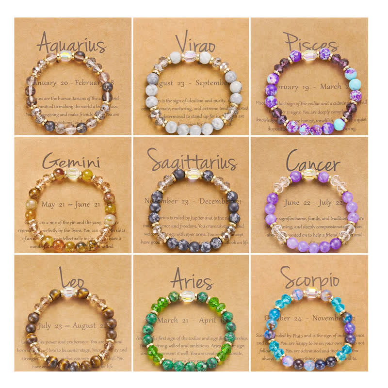 Olivenorma Colorful Natural Stone Crystal Twelve Zodiac Bracelet - image 34