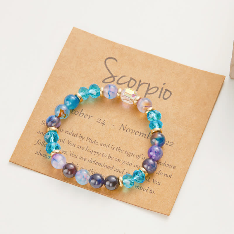 Olivenorma Colorful Natural Stone Crystal Twelve Zodiac Bracelet - Scorpio - image 19