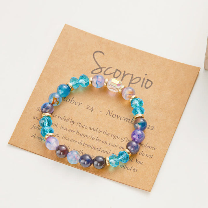 Olivenorma Colorful Natural Stone Crystal Twelve Zodiac Bracelet - Scorpio - image 19