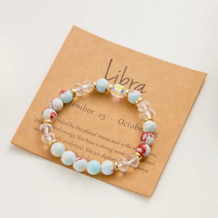 Olivenorma Colorful Natural Stone Crystal Twelve Zodiac Bracelet - Libra - image 17