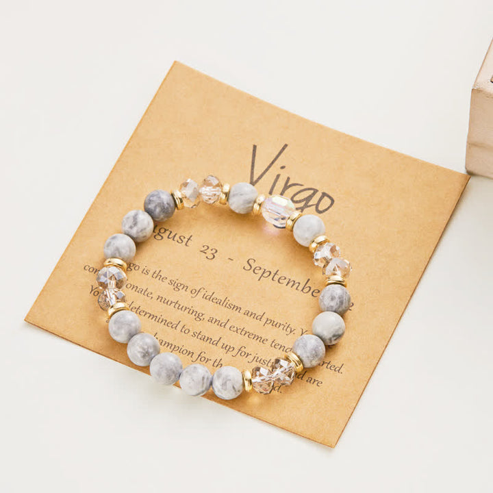 Olivenorma Colorful Natural Stone Crystal Twelve Zodiac Bracelet - Virgo - image 14