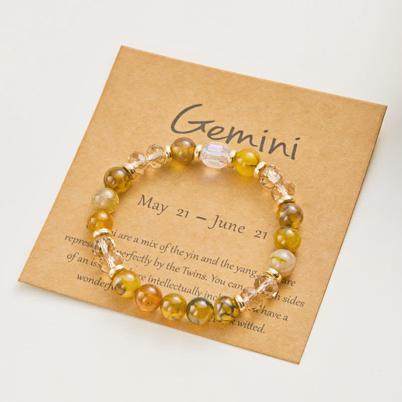 Olivenorma Colorful Natural Stone Crystal Twelve Zodiac Bracelet - Gemini - image 5
