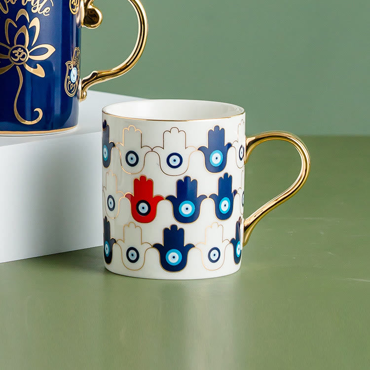 Olivenorma Evil Eye Ceramic Coffee Mug Tea Cup - Hamsa and Evil Eye #2 - image 4
