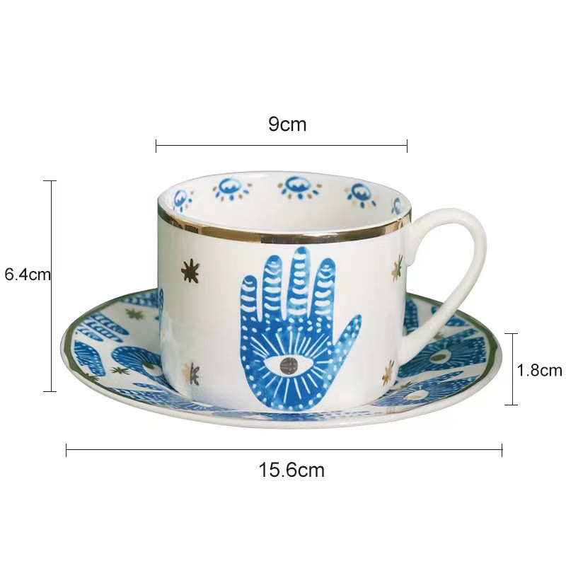 Olivenorma Aesthetic Hamsa Hand Ceramic Mug Coaster Cup - image 4