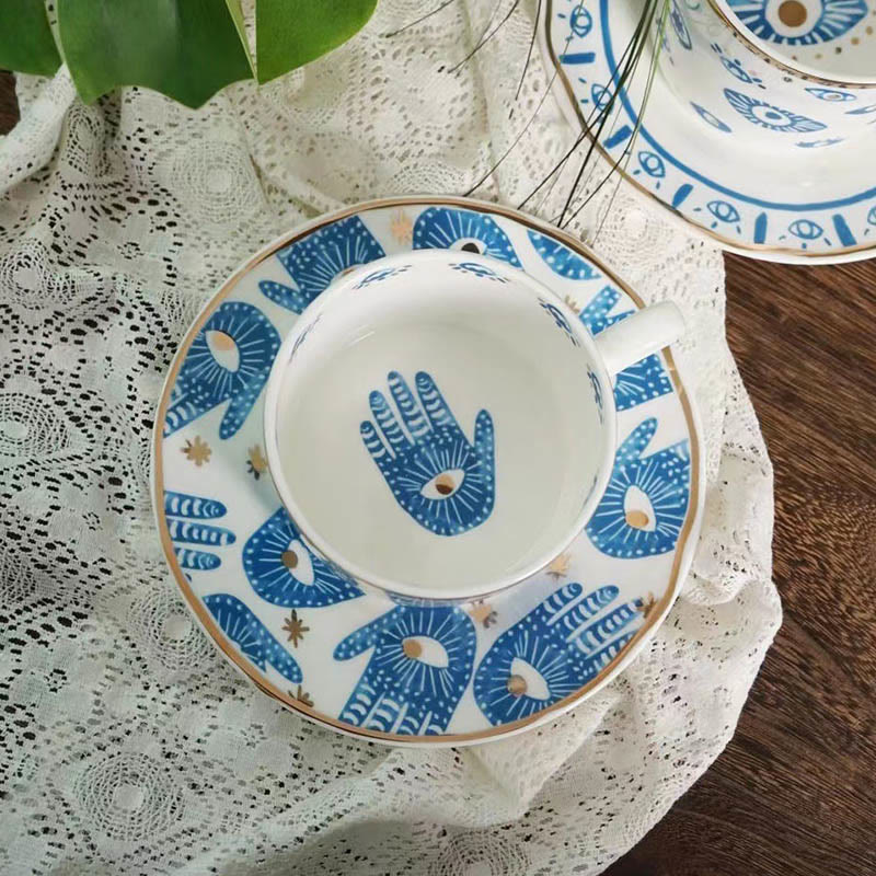 Olivenorma Aesthetic Hamsa Hand Ceramic Mug Coaster Cup - image 2