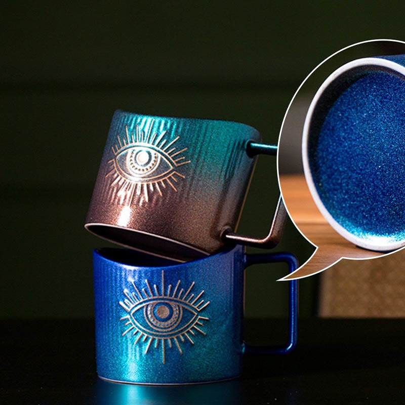 Olivenorma Evil Eye Ceramic Mug Glitter Water Cup - image 3