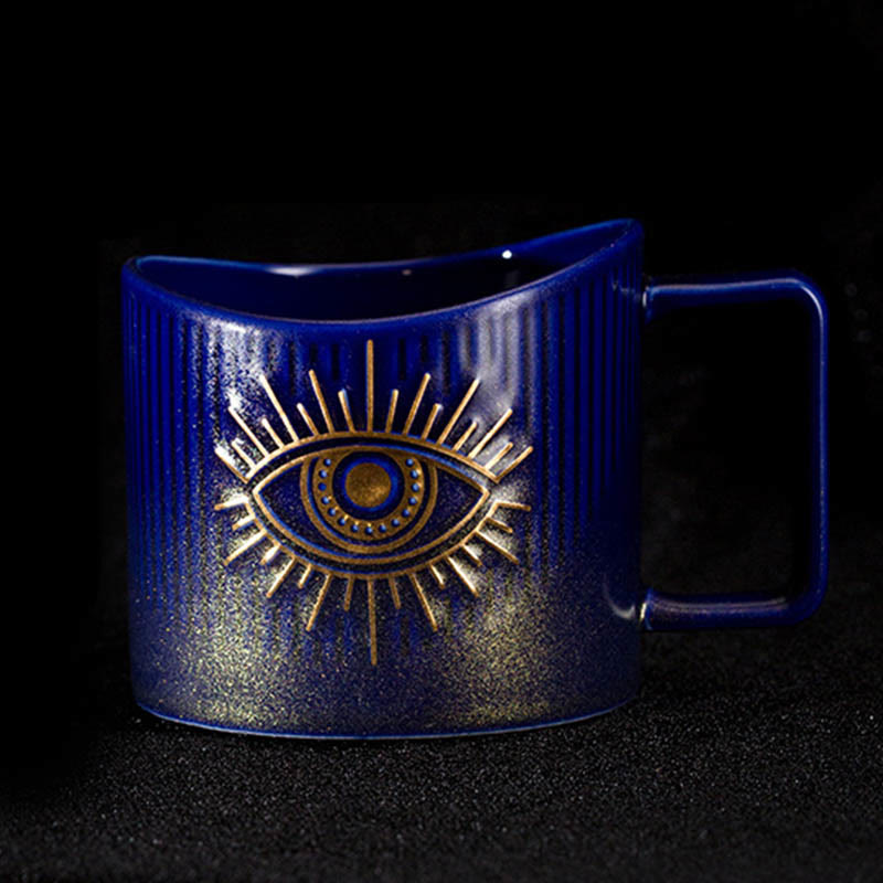 Olivenorma Evil Eye Ceramic Mug Glitter Water Cup - Blue - image 6