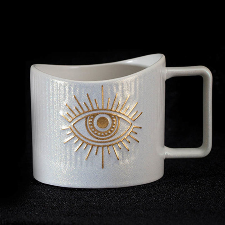 Olivenorma Evil Eye Ceramic Mug Glitter Water Cup - White - image 7