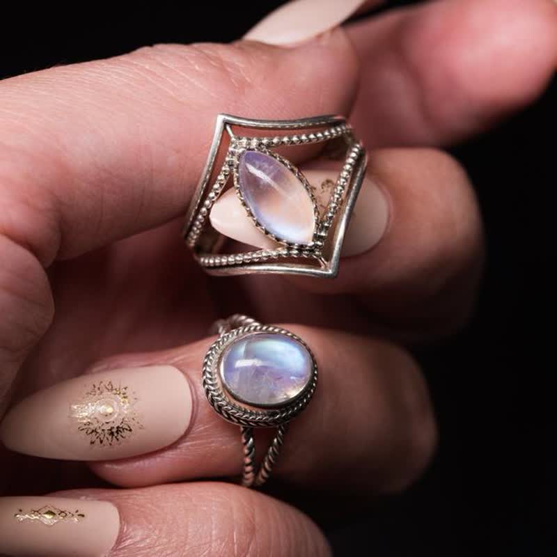 Olivenorma Natural Moonstone Marquise Ring - image 0