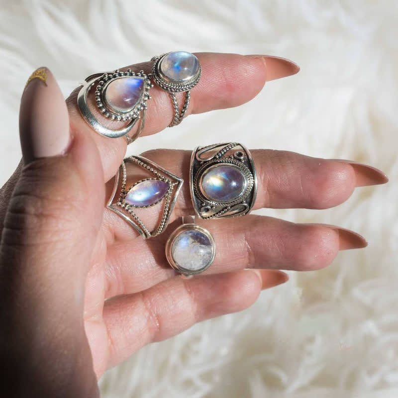 Olivenorma Natural Moonstone Marquise Ring - image 10