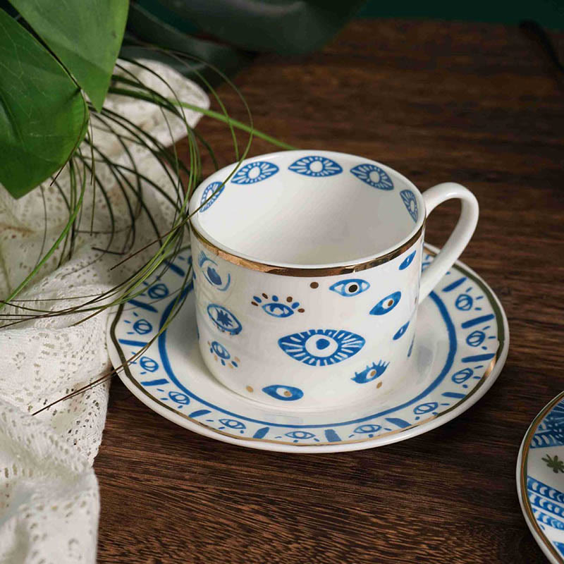 Olivenorma Aesthetic Hamsa Hand Ceramic Mug Coaster Cup - Evil Eye - image 5