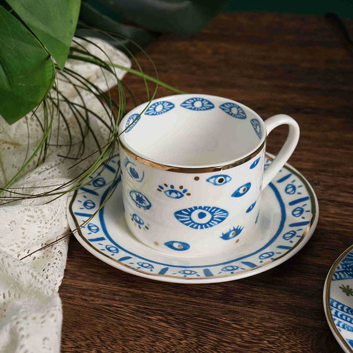 Olivenorma Aesthetic Hamsa Hand Ceramic Mug Coaster Cup - Evil Eye - image 5