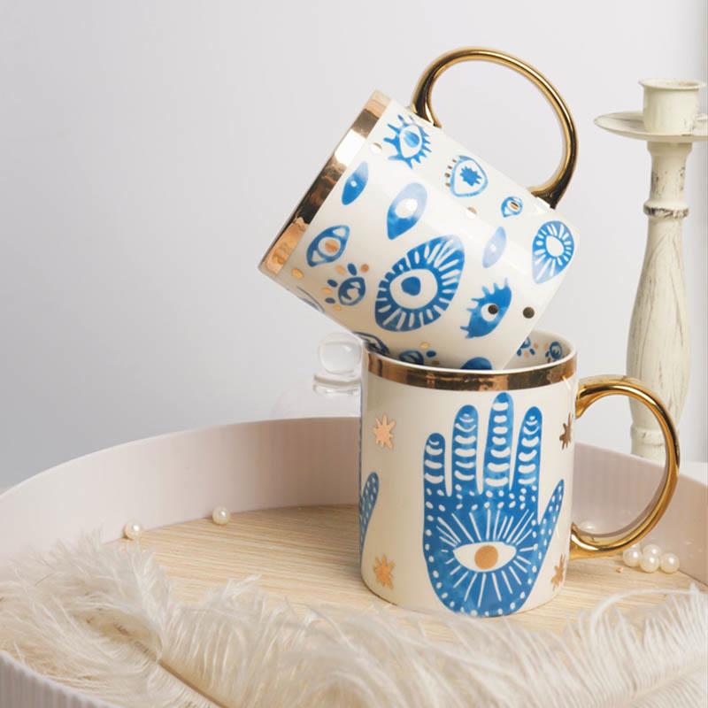 Olivenorma Evil Eye Hamsa Hand Ceramic Teacup - image 4