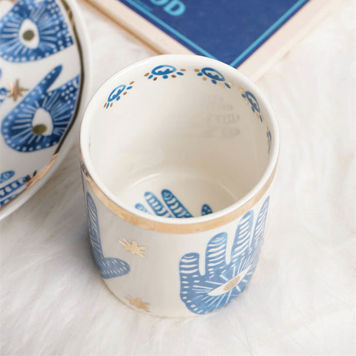 Olivenorma Evil Eye Hamsa Hand Ceramic Teacup - Hamsa Hand - Cup without Handle - image 5