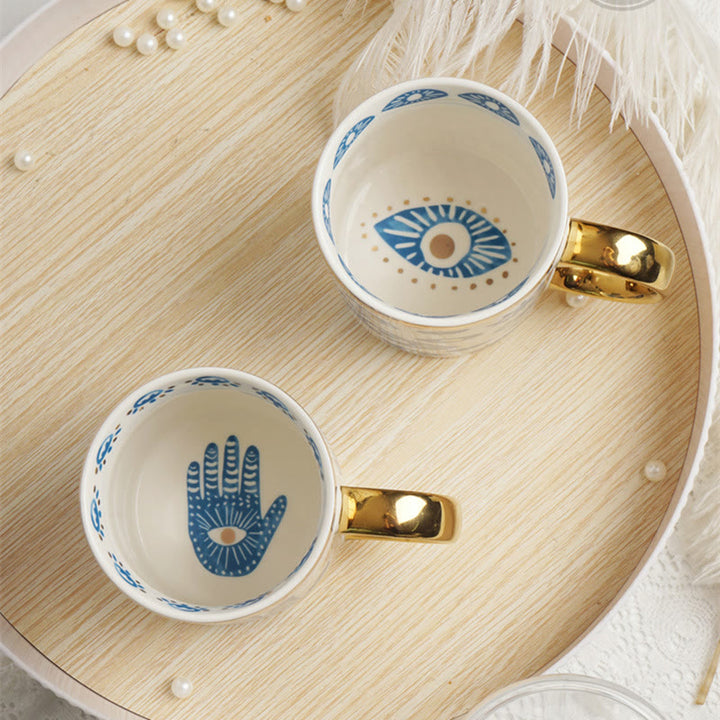 Olivenorma Evil Eye Hamsa Hand Ceramic Teacup - image 3