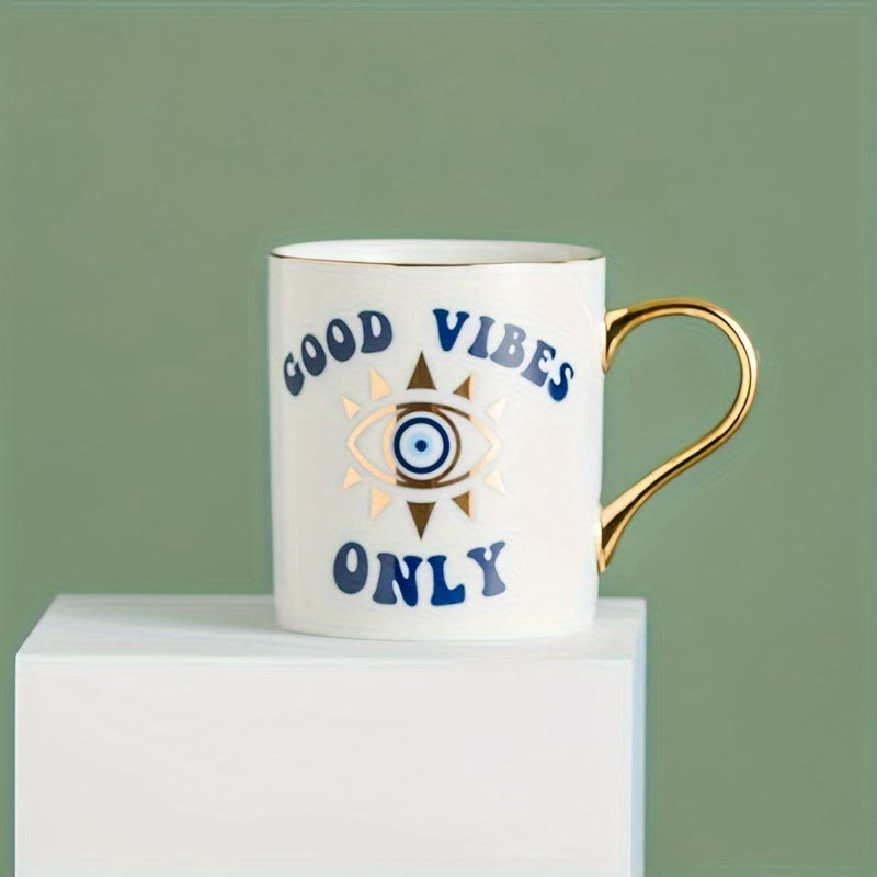 Olivenorma Evil Eye Pattern Coffee Cup Ceramic Tea Mug - Good Vibes Only - image 5