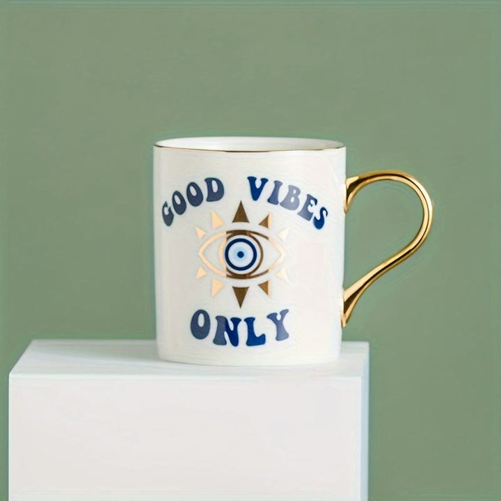 Olivenorma Evil Eye Pattern Coffee Cup Ceramic Tea Mug - Good Vibes Only - image 5