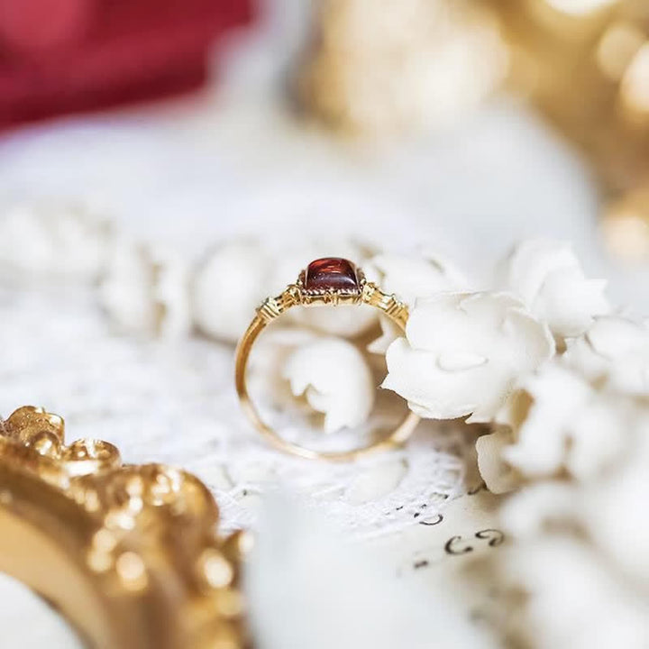 Olivenorma Simple Square Amber Thin Ring - image 6