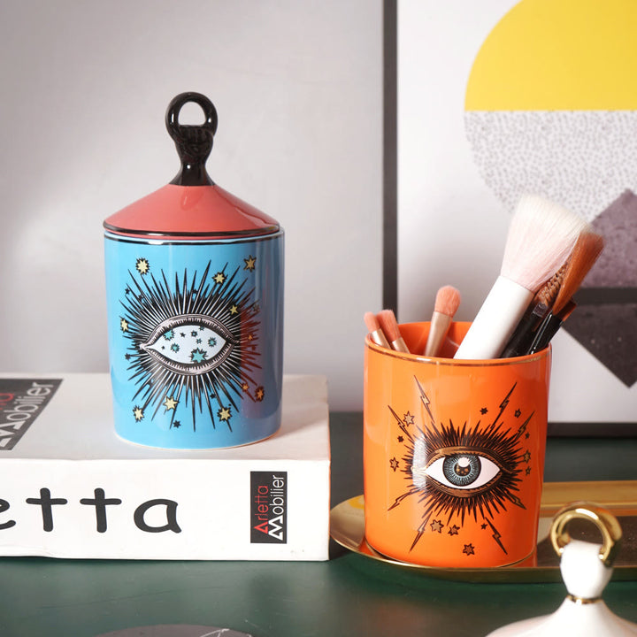 Olivenorma Functional Evil Eye Symbol Candle Jar with Lip - image 0