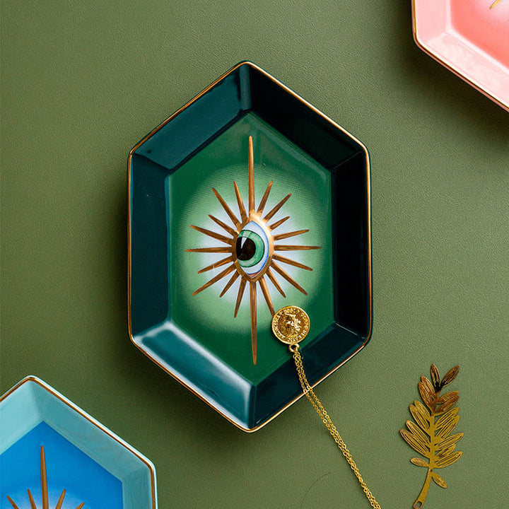 Olivenorma Evil Eye Decor Hexagon Jewelry Tray Coaster - image 4